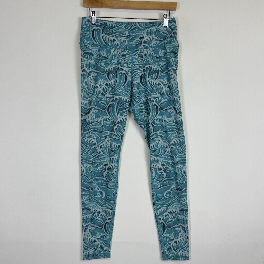 Okiino Sea Street Studio Blue Ocean Waves Active Yoga Leggings Pants Women's‎ 8